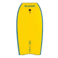 Bodyboard 100 Bleu Jaune Avec Leash Poignet -Aqua Soldes bodyboard 100 bleu jaune avec leash poignet 3