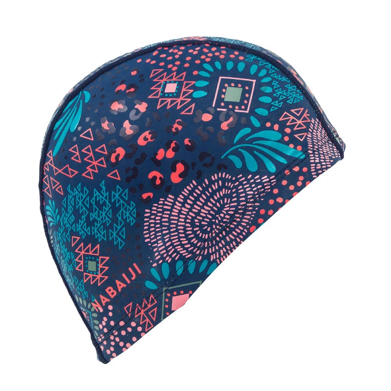 Bonnet De Bain En Maille Enduite - Tissu Imprimé - Taille L - Canopa Bleu Rose 4 Bonnet De Bain En Maille Enduite - Tissu Imprimé - Taille L - Canopa Bleu Rose – Image 2