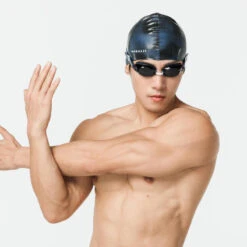 Bonnet De Bain En Silicone - Taille Unique - Term Bleu Noir -Aqua Soldes bonnet de bain en silicone taille unique term bleu noir 4