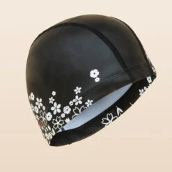 Bonnet De Bain Maille Silicone PRINT POLI BLACK -Aqua Soldes bonnet de bain maille silicone print poli black 2