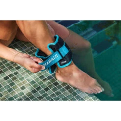 Bracelets Lestés Avec Boucle Aquagym Bleu 2*0,75 KG -Aqua Soldes bracelets lestes avec boucle aquagym bleu 2075 kg 3