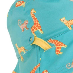 Chapeau Anti UV Bébé Réversible Jaune Et Bleu Imprimé SAVANE -Aqua Soldes chapeau anti uv bebe reversible jaune et bleu imprime savane 6