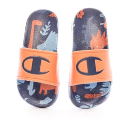 Claquettes Marine/Orange Garçon Champion Printy -Aqua Soldes claquettes marineorange garcon champion printy 2