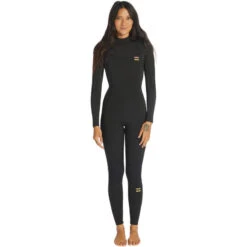 Billabong Combinaison De Surf Synergy 4/3mm- Zip Poitrine - Noir Femmes