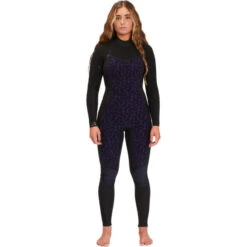 Billabong Combinaison De Surf Synergy 4/3mm- Zip Poitrine - Noir Femmes -Aqua Soldes combinaison de surf synergy 43mm zip poitrine noir femmes 3