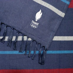 Fouta 70x140 Cm 100% Coton Jeux Olympiques - EFR Oly Tricolore -Aqua Soldes fouta 70x140 cm 100 coton jeux olympiques efr oly tricolore 1