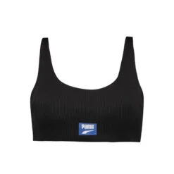 Haut De Bikini à Encolure Côtelée Dégagée Pour Femme PUMA Noir -Aqua Soldes haut de bikini a encolure cotelee degagee pour femme puma noir 5