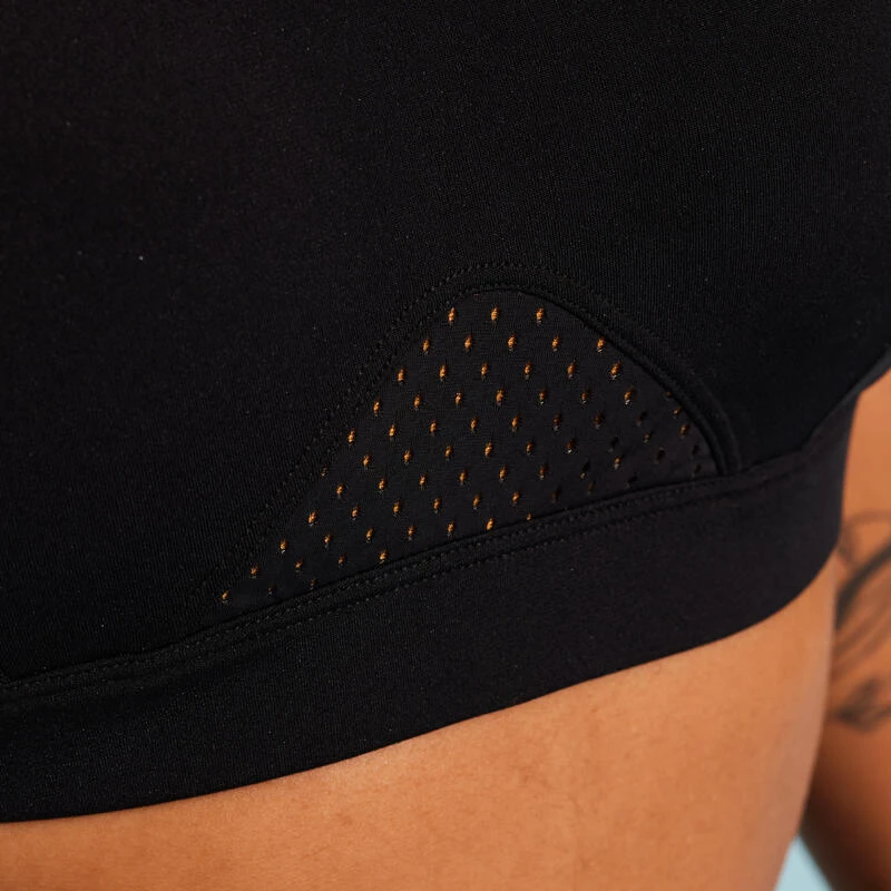 Haut De Maillot De Bain Aquagym-aquabike Femme Elea Noir Ocre 6 Haut De Maillot De Bain Aquagym-aquabike Femme Elea Noir Ocre – Image 4