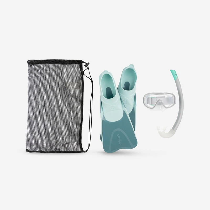 Kit De Snorkeling Enfant Palmes Masque Tuba SNK 500 Bleu Gris Menthe Pastel 3 Kit De Snorkeling Enfant Palmes Masque Tuba SNK 500 Bleu Gris Menthe Pastel