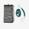 Kit De Snorkeling Masque 100 COMFORT Tuba DRYTOP Adulte Vert Avec Sac -Aqua Soldes kit de snorkeling masque 100 comfort tuba drytop adulte vert avec sac