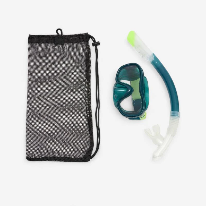 Kit De Snorkeling Masque 100 COMFORT Tuba DRYTOP Adulte Vert Avec Sac 3 Kit De Snorkeling Masque 100 COMFORT Tuba DRYTOP Adulte Vert Avec Sac