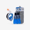 Kit De Snorkeling Masque Easybreath 500 Palmes Adulte - Bleu -Aqua Soldes kit de snorkeling masque easybreath 500 palmes adulte bleu