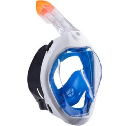 Kit De Snorkeling Masque Easybreath 500 Palmes Adulte - Bleu -Aqua Soldes kit de snorkeling masque easybreath 500 palmes adulte bleu 2