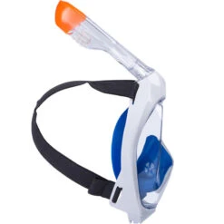 Kit De Snorkeling Masque Easybreath 500 Palmes Adulte - Bleu -Aqua Soldes kit de snorkeling masque easybreath 500 palmes adulte bleu 4