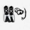 Mares Kit De Snorkeling Palmes Masque Et Tuba - Kit Tropical Noir Et Blanc -Aqua Soldes kit de snorkeling palmes masque et tuba kit tropical noir et blanc