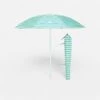 Decathlon PARASOL DE PLAGE PARUV 160 UPF 50+ 2 PLACES - IMPRIMÉ Rayures -Aqua Soldes parasol de plage paruv 160 upf 50 2 places imprime rayures