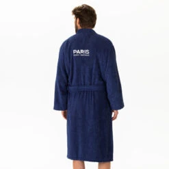 Peignoir De Bain Adulte 100% Coton Football Paris - Ruban -Aqua Soldes peignoir de bain adulte 100 coton football paris ruban 1