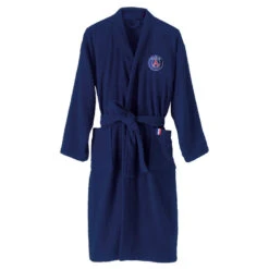 Peignoir De Bain Adulte 100% Coton Football Paris - Ruban -Aqua Soldes peignoir de bain adulte 100 coton football paris ruban 4