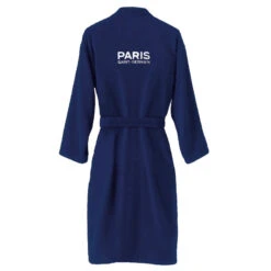Peignoir De Bain Adulte 100% Coton Football Paris - Ruban -Aqua Soldes peignoir de bain adulte 100 coton football paris ruban 5