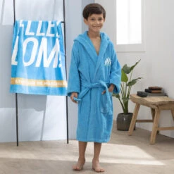 Peignoir De Bain Enfant 100% Coton Football Marseille - 2020 -Aqua Soldes peignoir de bain enfant 100 coton football marseille 2020 2
