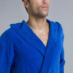 PEIGNOIR DE BAIN HOMME WATER POLO COTON EPAIS BLEU CLAIR -Aqua Soldes peignoir de bain homme water polo coton epais bleu clair 4