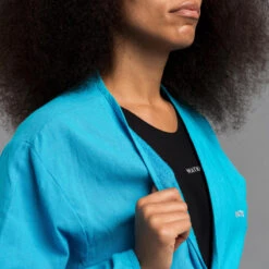 PEIGNOIR DE BAIN UNISEXE COTON BLEU -Aqua Soldes peignoir de bain unisexe coton bleu 4