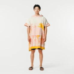 PONCHO SURF 500 ADULTE Print Sunny -Aqua Soldes poncho surf 500 adulte print sunny 6