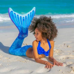 Queue De Sirène - Fin Fun - Bleue Complète Junior -Aqua Soldes queue de sirene fin fun bleue complete junior 2