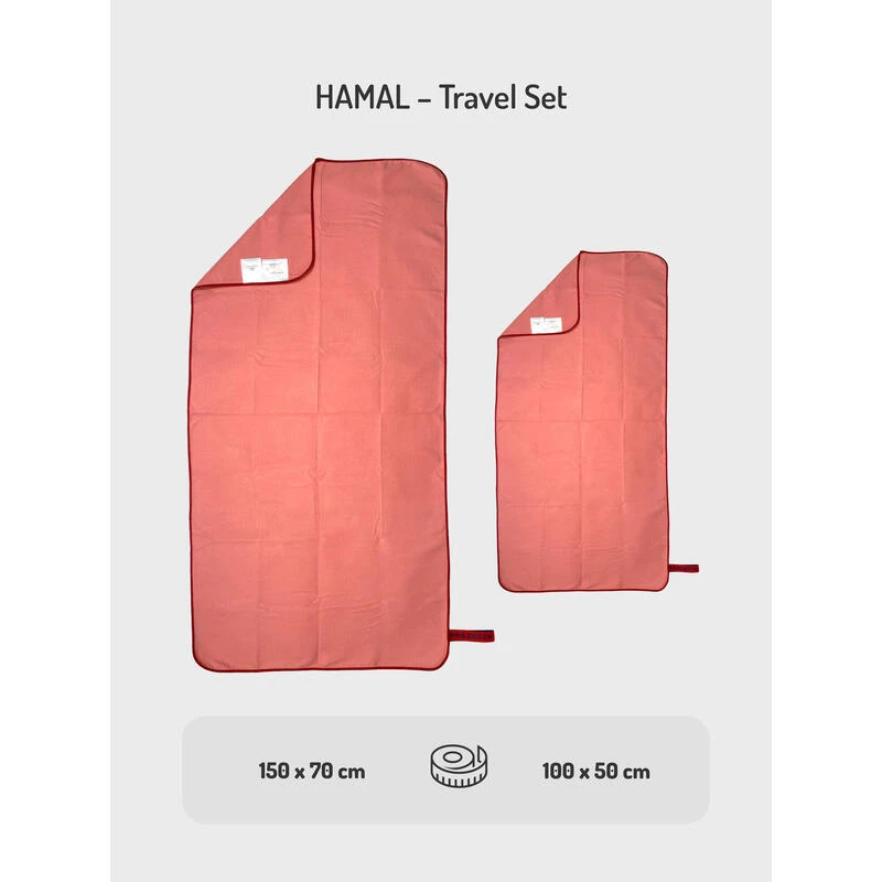 Set De Serviettes En Microfibre, Certifié Oeko TEX, Ultra-léger, Rose, Set 4 Set De Serviettes En Microfibre, Certifié Oeko TEX, Ultra-léger, Rose, Set – Image 2