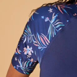 Roxy Tee Shirt Anti UV Femme Manches Courtes Surf Floral Bleu -Aqua Soldes tee shirt anti uv femme manches courtes surf floral bleu 5