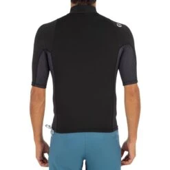 Tee Shirt Anti Uv Surf Top 500 Manches Courtes Homme Noir -Aqua Soldes tee shirt anti uv surf top 500 manches courtes homme noir 3