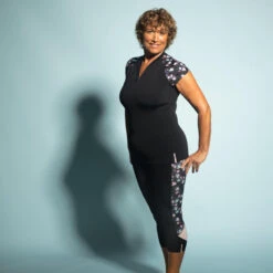 Tee Shirt Manches Courtes Aquagym-aquabike Femme Anna Sisi Noir -Aqua Soldes tee shirt manches courtes aquagym aquabike femme anna sisi noir 3