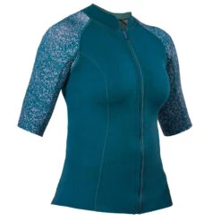 Top Anti UV Manches Courtes Femme Néoprène 1.5mm - Navy -Aqua Soldes top anti uv manches courtes femme neoprene 15mm navy 8